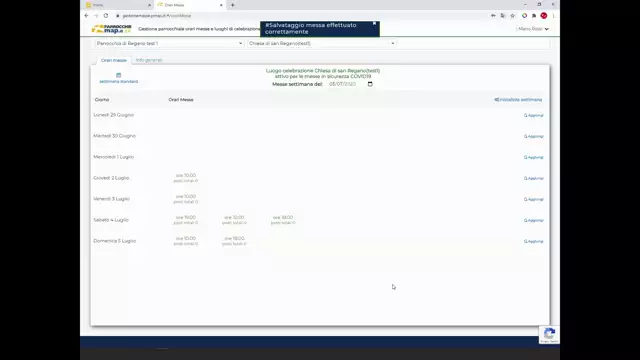 Orari Messe PMAP 2020 (Breve Tutorial)