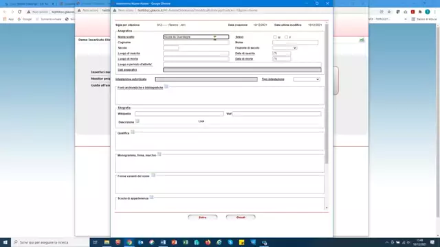 Compilare una scheda autore_sezione Anagrafica
