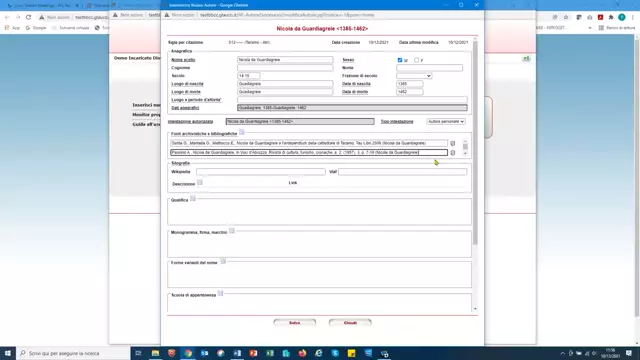Compilare una scheda autore_sezione Fonti e Sitografia