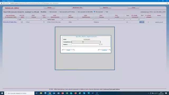 Associare o sostituire un edificio in una selezione di schede OA