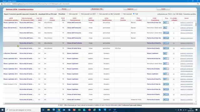 Il report Gestione LDCM - Contenitore giuridico